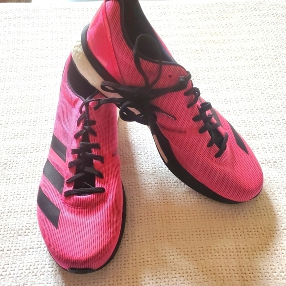 Adidas ADIZERO BOSTON 8 Boost Pink/Black Continental Sz. 10.5 Athletic Shoes - Picture 1 of 11
